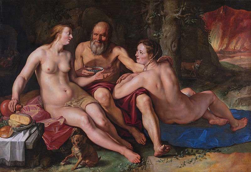 Hendrick Goltzius Lot and his daughters. oil painting image